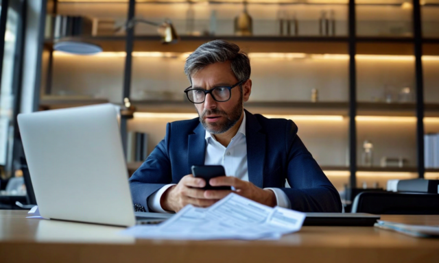 Shocked traveler looking at mobile bill statement